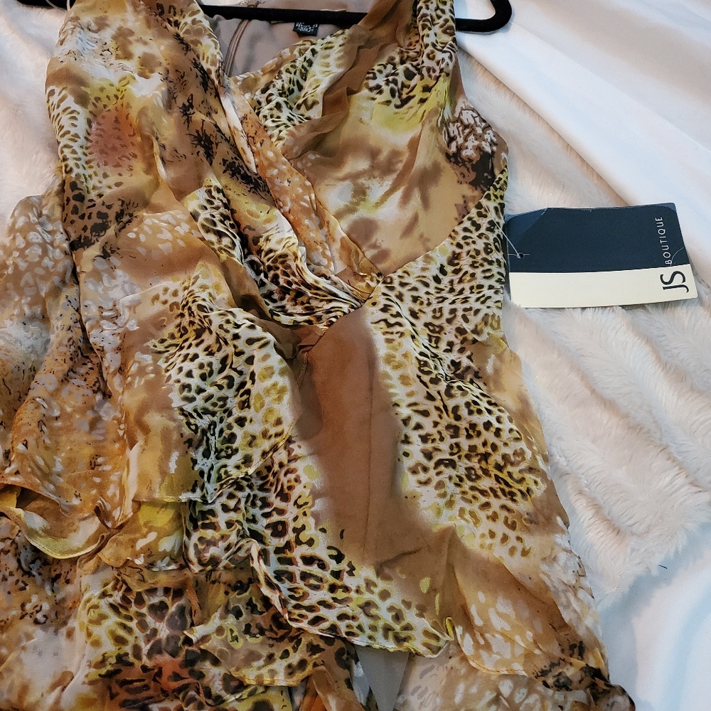 Animal print silk dress